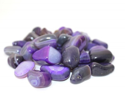 Purple Banded Agate Tumblestone Crystal Gemstones